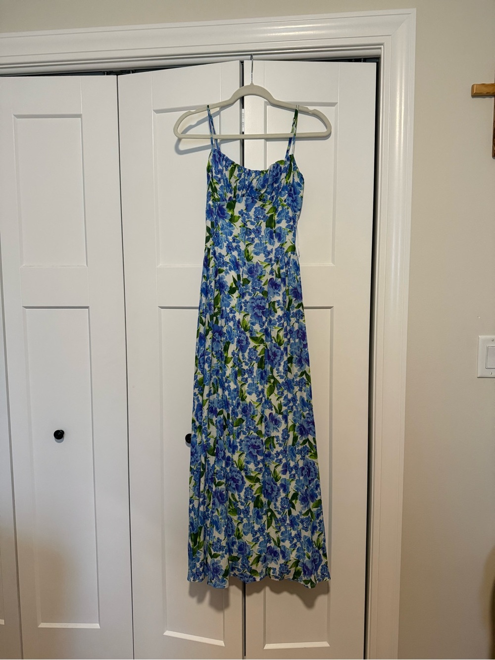 Floral Blue & Green Maxi Dress - Women
